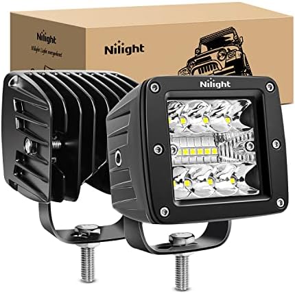 Nilight 2PCS 3INCH 42W LED Cubes อัพเกรดสปอตน้ำท่วมคอมโบสี่เหลี่ยมจัตุรัส LED POD ไฟขับรถหมอกสำหรับรถปิคอัพออฟโร้ดรถจี๊ป