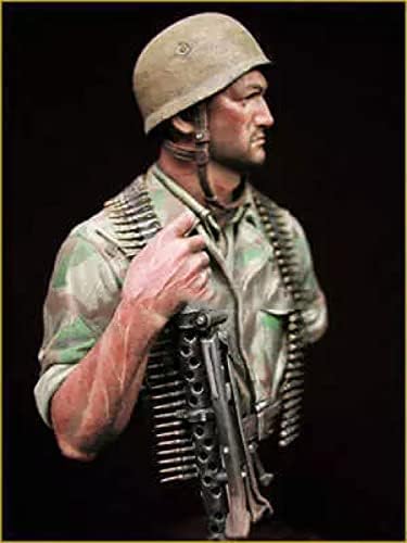 Goodmoel 1/10 WWII Paratrooper Resin Bust Model / Unassembled และ Unpainted Soldier Die Cast Kit / LW-391