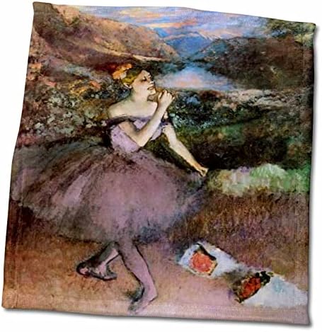 ภาพ 3drose ของภาพวาด degas ของ ballerina ตะกั่วกับช่อดอกไม้ - ผ้าเช็ดตัว