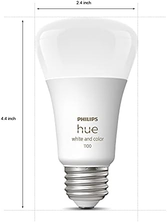 Philips Hue White และ Color Ambiance Medium Lumen Smart Button Starter Kit, ฮับรวมถึงสีขาวและสภาพแวดล้อมสี A19