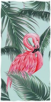 Alaza Microfiber Gym Gym Towel Tropical Flamingo Palm Tree, Fast Drying Sports Fitness Fitness Washcloth Washcloth