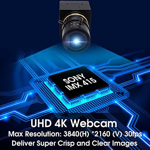 SVPRO USB Camera 4K Ultra HD เว็บแคมพร้อมเลนส์ซูม 2.8-12 มม. กล้องโฟกัสด้วยตนเองเว็บ 3840x2160 30fps Sony IMX415
