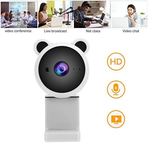 Yunir 1080p Webcam Digital HD USB คอมพิวเตอร์กล้องเว็บแคมการบันทึกวิดีโอเว็บกล้องเว็บไมโครโฟนในตัวสำหรับการถ่ายทอดสดสีขาว