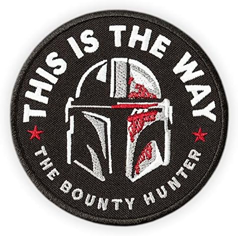 Bounty Hunter Round Patch - นี่คือวิธีที่ Mandalorian - Star TV Morale Emblem - Emblem - Embroidered Iron On