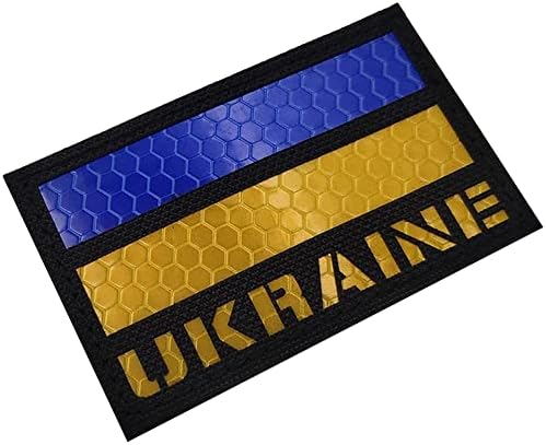 Ukraine Flag IR อินฟราเรดแพทช์สะท้อนแสงยูเครนยุทธวิธีการทำงานของกองกำลังขวัญกำลังใจของทหารพร้อมตะขอและวงกลมกำลังใจในการหากำลังใจ