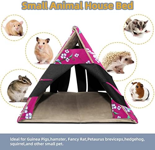 Guinea Pig Hideout House Bed, Dogwood พื้นหลังสีชมพูไร้รอยต่อถ้ำกระต่าย, กระรอกหนูแฮมสเตอร์ Hedgehog Nest