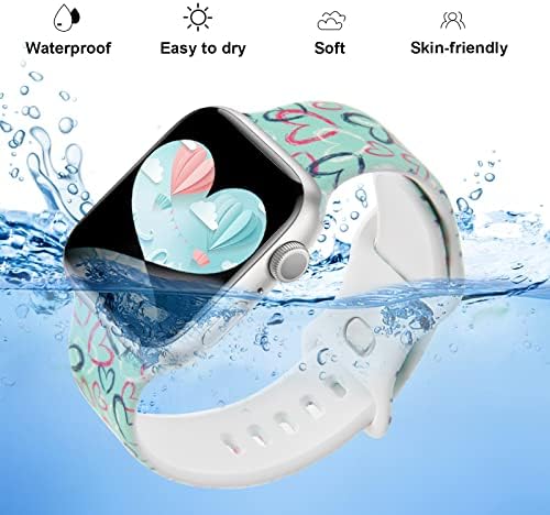 Valentine Day Gift Watch Band 2 แพ็คพร้อมบัตรแลกเปลี่ยน 2022 อัพเกรดเข้ากันได้กับ Apple Watch Band 38mm 40mm