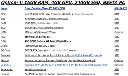 Intel Xeon Budget PC Desktop/Gamer E5-2689 @3.6GHz, 8Core 16thread, 16GB RAM, กราฟิก 4GB GPU, Win10